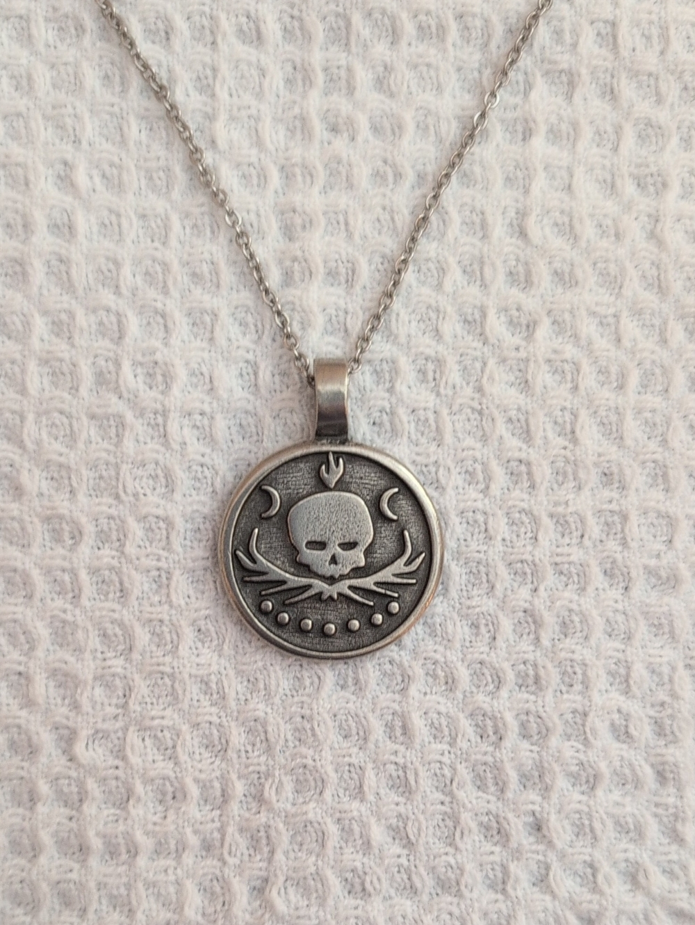 Christopher Penczak Ancestor Calling Skull Spell Coin Pendant Necklace